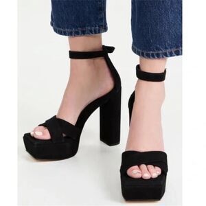 Good American Black Platform Heels